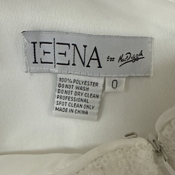 Mac Duggal Size 0 White 70162 One Shoulder Sequin Midi Cocktail Dress Wedding - Picture 9 of 10